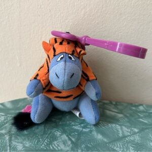 Vintage Disney Eeyore Plush Toy Backpack Clip from McDonalds 2000